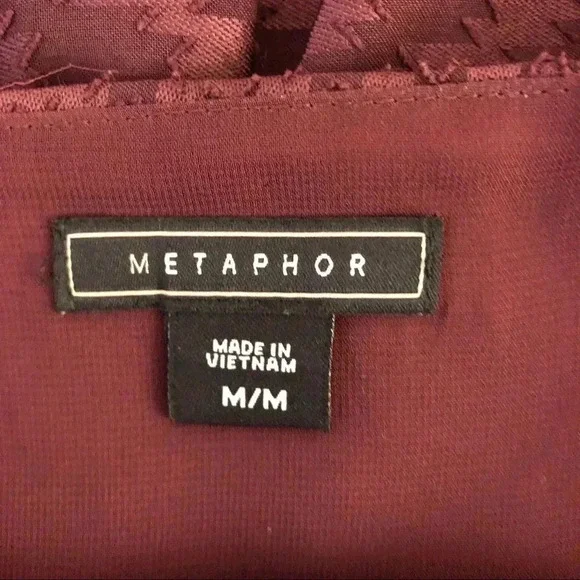 Metaphor Burgundy Peplum Top - Picture 4 of 4